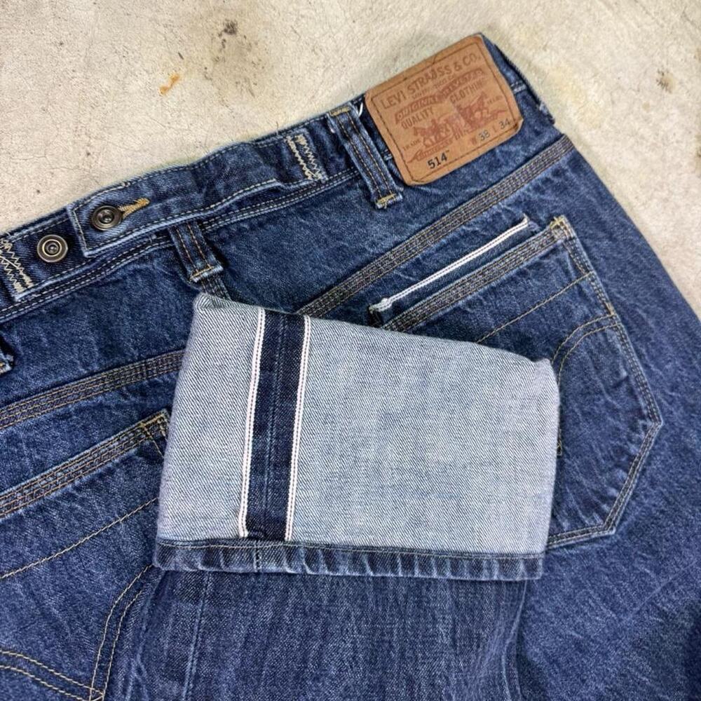 Levi’s LVC 514 Jeans Buckle Back Selvedge Jeans 38x34 Dark wash selvedge cotton